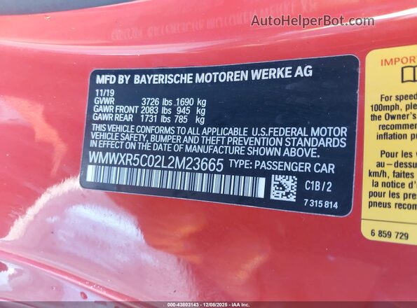 WMWXR5C02L2M23665 2020 MINI HARDTOP Оранжевый Вид подкапотного пространства