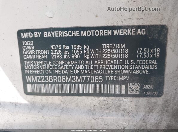 WMZ23BR06M3M77065 2021 MINI COUNTRYMAN White Widok komory silnika