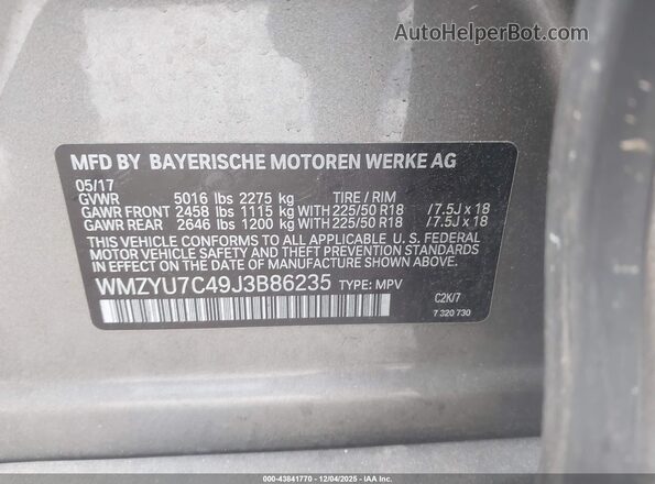 WMZYU7C49J3B86235 2018 MINI E COUNTRYMAN Серый Вид подкапотного пространства