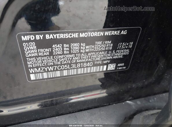 WMZYW7C05L3L81840 2020 MINI COUNTRYMAN Черный Вид подкапотного пространства