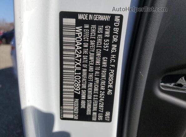WP0AA2A7XJL102897 2018 PORSCHE PANAMERA Белый Вид подкапотного пространства