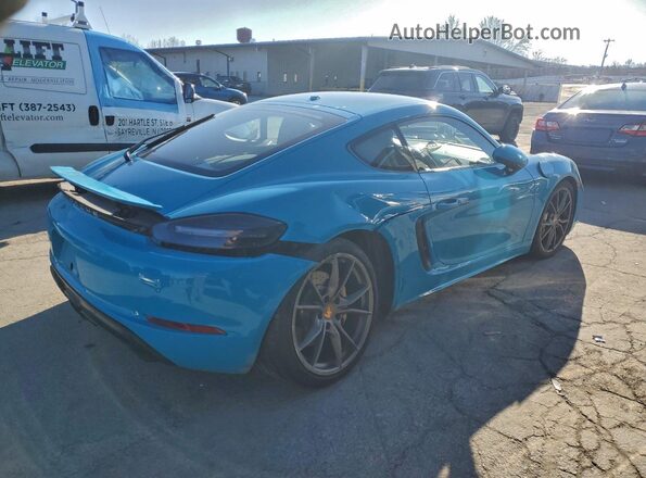 WP0AB2A85JK279482 2018 PORSCHE CAYMAN Синий Задняя правая четверть