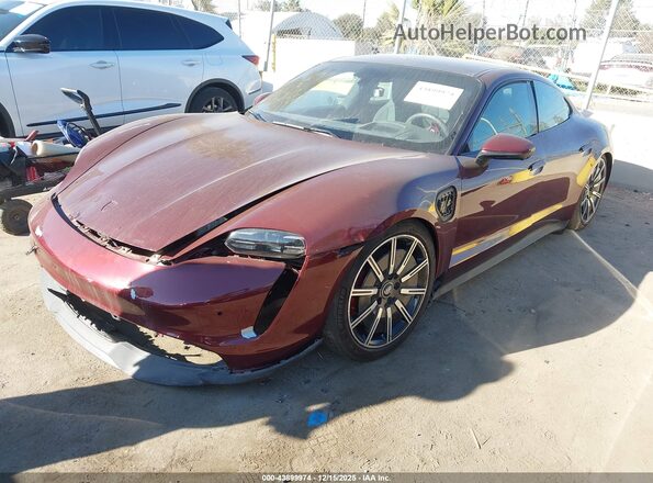 WP0AB2Y16NSA45160 2022 PORSCHE TAYCAN Maroon Передня ліва чверть