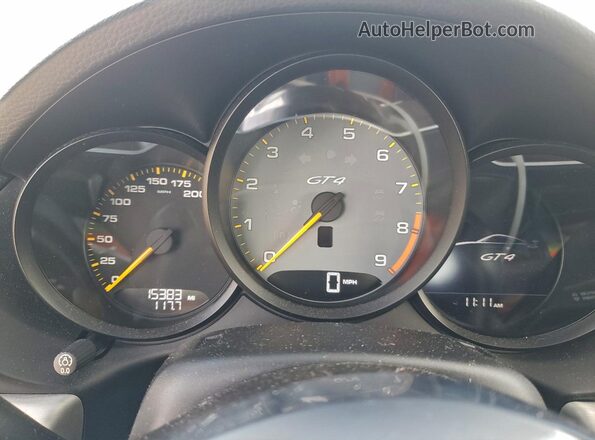 WP0AC2A89GK197292 2016 PORSCHE CAYMAN Серебряный Вид щитка приборов