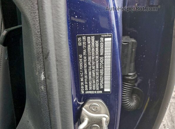 WP0AG2YA8SL070405 2025 PORSCHE PANAMERA Blue Vista del compartimento del motor
