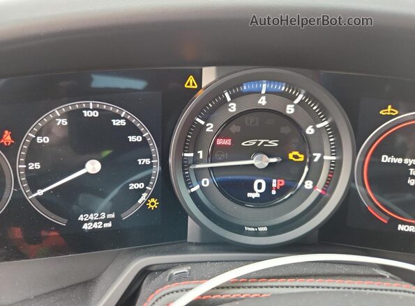 WP0CB2A98NS245012 2022 PORSCHE 911 Silver Вид щитка приладів