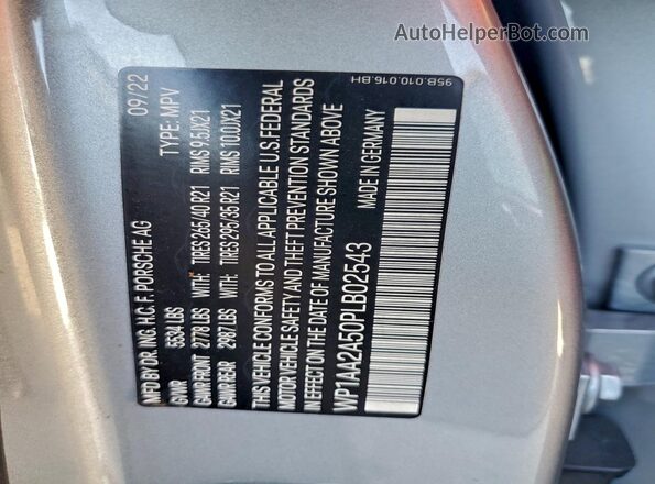 WP1AA2A50PLB02543 2023 PORSCHE MACAN Серебряный Панорамный вид салона 360°