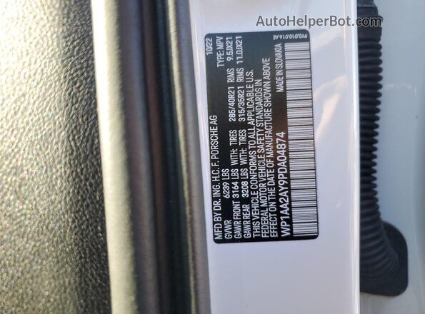 WP1AA2AY9PDA04874 2023 PORSCHE CAYENNE Белый Вид наклейки с VIN-кодом