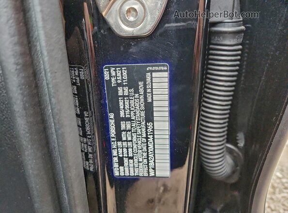 WP1BA2AYXMDA41965 2021 PORSCHE CAYENNE Черный Вид подкапотного пространства