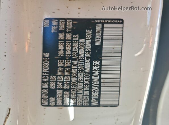 WP1BG2AY6MDA49558 2021 PORSCHE CAYENNE White Widok komory silnika