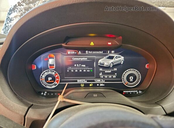 WUABWGFF1J1900481 2018 AUDI RS3 Black Вид щитка приладів