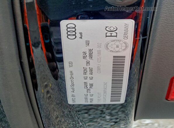WUAPCAF28MN902282 2021 AUDI RS7 Черный Вид наклейки с VIN-кодом