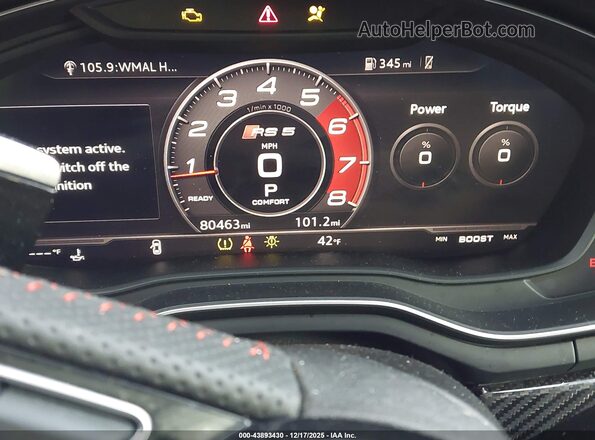 WUAPWAF52KA903174 2019 AUDI RS5 Серый Вид задних сидений