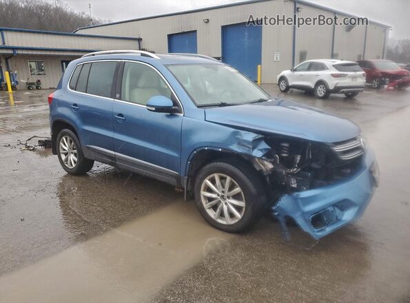 WVGSV7AX8HK002931 2017 VOLKSWAGEN TIGUAN Синий Передняя правая четверть
