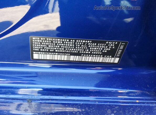 WVWBB7CDXPW192769 2023 VOLKSWAGEN GOLF Синий Вид подкапотного пространства