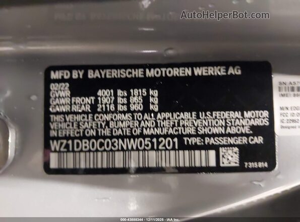 WZ1DB0C03NW051201 2022 TOYOTA GR SUPRA Серебряный Вид подкапотного пространства
