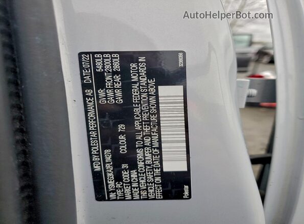 YSMEG3KA2PL114278 2023 POLESTAR 2 Silver Widok wnętrza 360 stopni