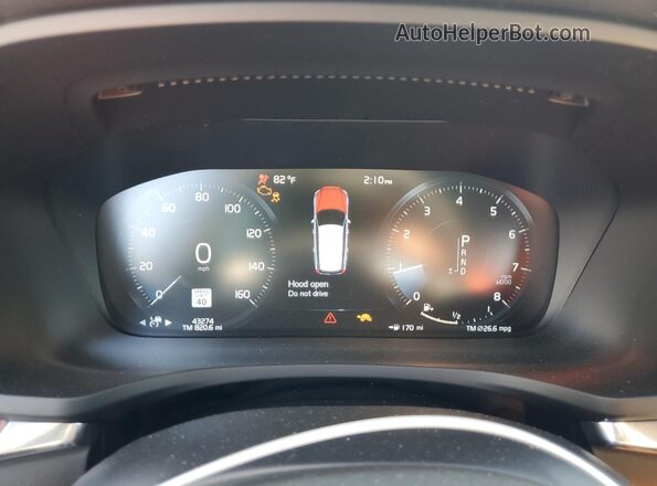 YV1102EL2L2397300 2020 VOLVO V60 Black Vista del cuadro de instrumentos