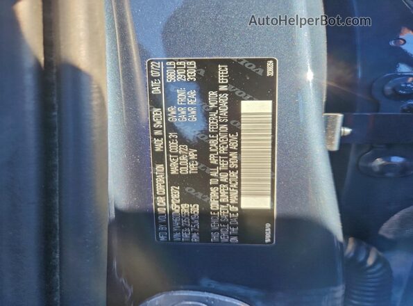 YV4H60DW5P1218372 2023 VOLVO XC60 Blue Widok wnętrza 360 stopni