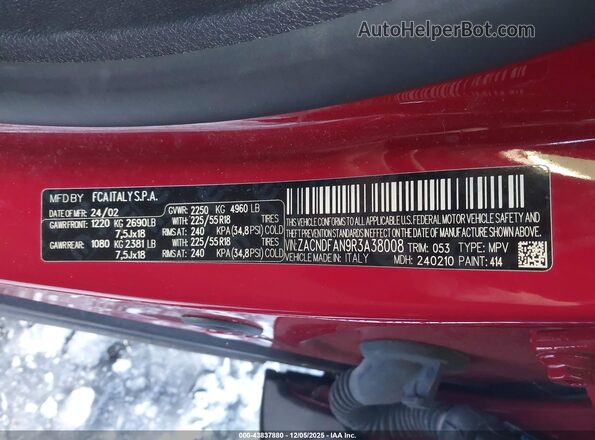 ZACNDFAN9R3A38008 2024 DODGE OTHER Красный Вид подкапотного пространства