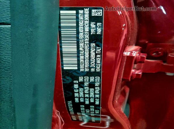 ZACNJDAB6MPN31159 2021 JEEP RENEGADE Red Widok naklejki z numerem VIN