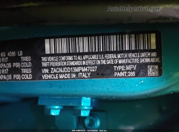 ZACNJDD13MPM47027 2021 JEEP RENEGADE Синий Вид подкапотного пространства