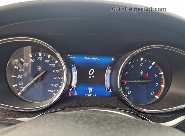 ZAM56RPS6H1230210 2017 MASERATI QUATTROPOR White Widok zestawu wskaźników