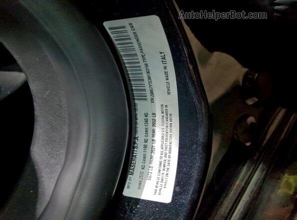 ZAM57YTS3M1362154 2021 MASERATI GHIBLI Черный Вид наклейки с VIN-кодом