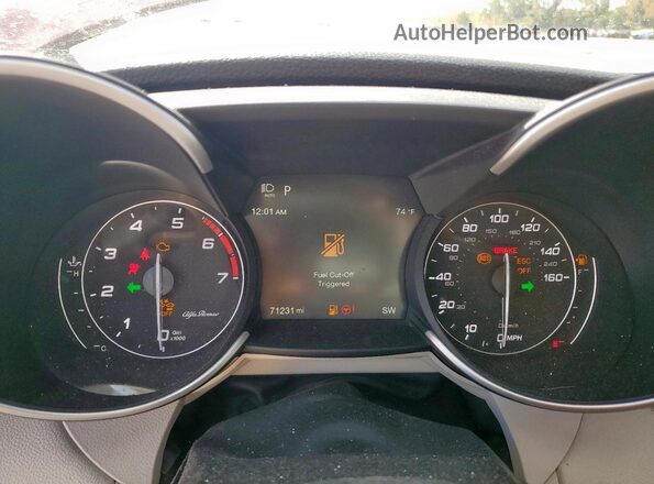 ZARFAMAN0L7636007 2020 ALFA ROMEO GIULIA Красный Вид щитка приборов