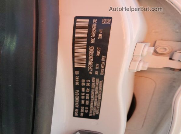 ZARFAMAN3M7640005 2021 ALFA ROMEO GIULIA White ძრავის განყოფილების ხედი