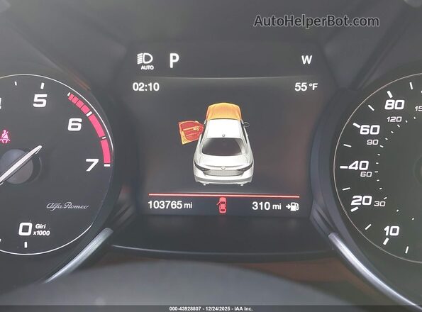 ZARFAMAN6K7622286 2019 ALFA ROMEO GIULIA Red Vista de los asientos traseros