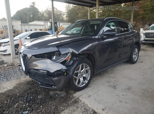 ZASPAKAN3M7D08284 2021 ALFA ROMEO STELVIO Gray წინა მარცხენა ხედი სამი მეოთხედიდან