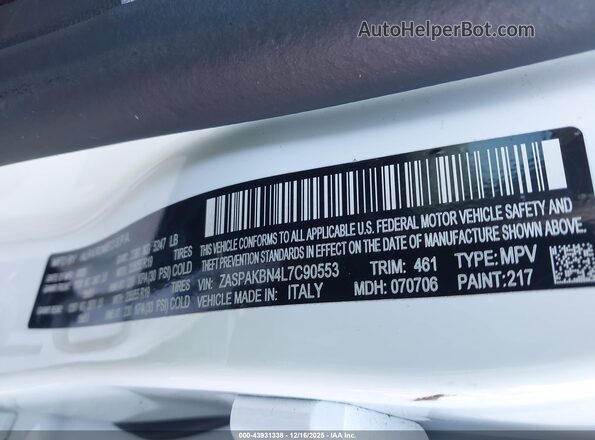ZASPAKBN4L7C90553 2020 ALFA ROMEO STELVIO Белый Вид подкапотного пространства