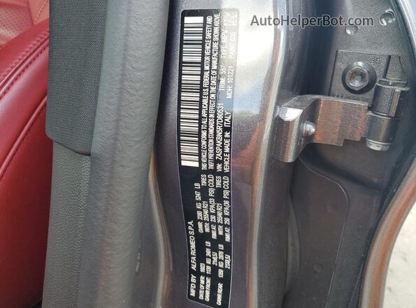 ZASPAKBN5R7D80531 2024 ALFA ROMEO STELVIO Gray Вид наклейки з VIN-кодом
