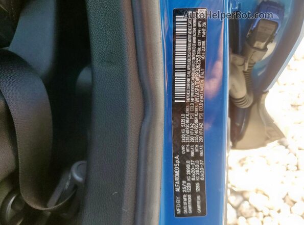 ZASPATDW2R3062558 2024 ALFA ROMEO OTHER Синий Вид наклейки с VIN-кодом