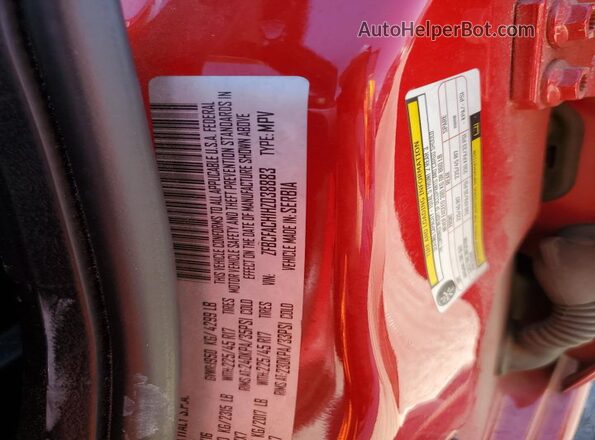 ZFBCFACH1HZ038883 2017 FIAT 500L Red ძრავის განყოფილების ხედი