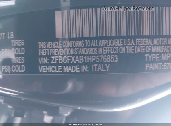 ZFBCFXAB1HP576853 2017 FIAT 500X Black ძრავის განყოფილების ხედი