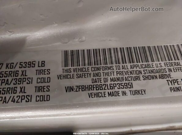 ZFBHRFBB2L6P35951 2020 RAM PROMASTER CITY Серебряный Вид подкапотного пространства