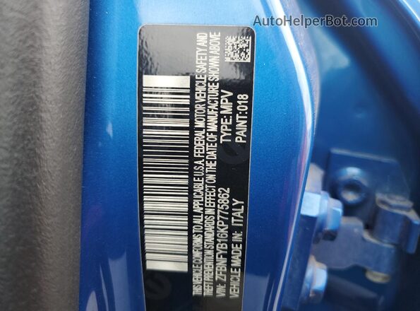 ZFBNFYB16KP775862 2019 FIAT 500X Синий Вид подкапотного пространства