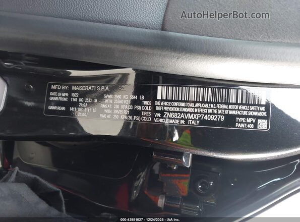 ZN682AVMXP7409279 2023 MASERATI GRECALE Black ძრავის განყოფილების ხედი
