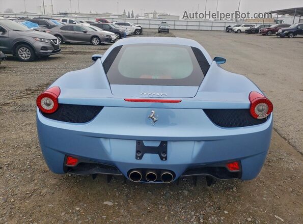 ZFF67NFA6C0182991 2012 FERRARI 458 Blue Vista interior delantera