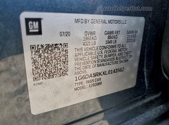1G6DA5RKXL0143562 2020 CADILLAC CT4 Gray Widok wnętrza 360 stopni