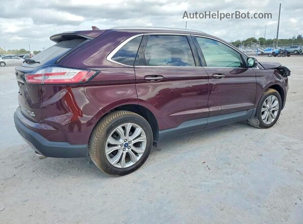 2FMPK3K90KBC15770 2019 FORD EDGE Maroon Delantero derecho