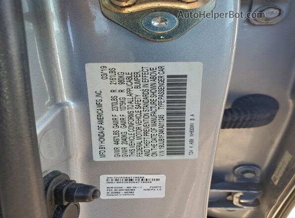 19UUB1F34KA011245 2019 ACURA TLX Серебряный Вид подкапотного пространства