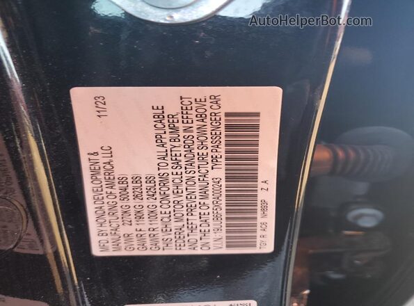 19UUB6F5XRA000243 2024 ACURA TLX Black Вид підкапотного простору