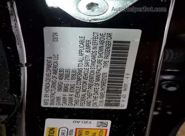 19XFL1H75RE021276 2024 HONDA CIVIC Черный Вид подкапотного пространства
