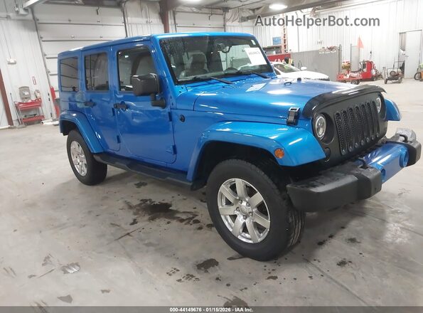 1C4BJWEG9GL158702 2016 JEEP WRANGLER UNLIMITED Blue Przód prawy