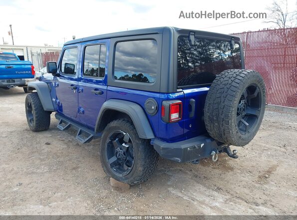 1C4HJXDG4KW577940 2019 JEEP WRANGLER UNLIMITED Синий Задняя левая четверть