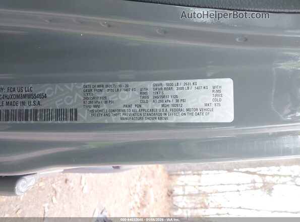 1C4HJXDM8MW554654 2021 JEEP WRANGLER UNLIMITED Серый Вид подкапотного пространства