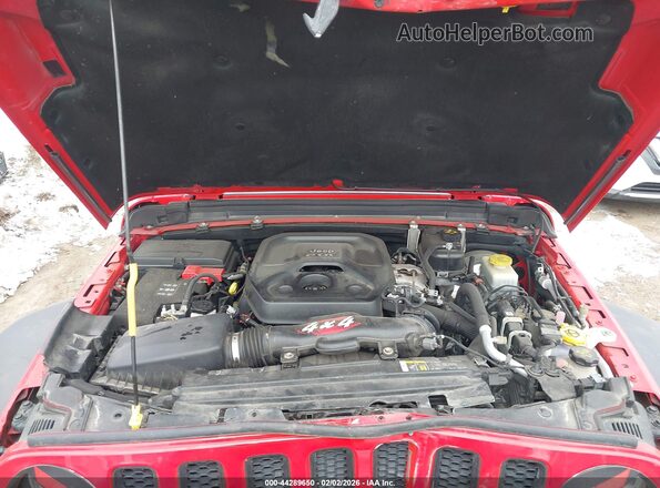 1C4HJXDNXKW591467 2019 JEEP WRANGLER UNLIMITED Красный Вид сзади